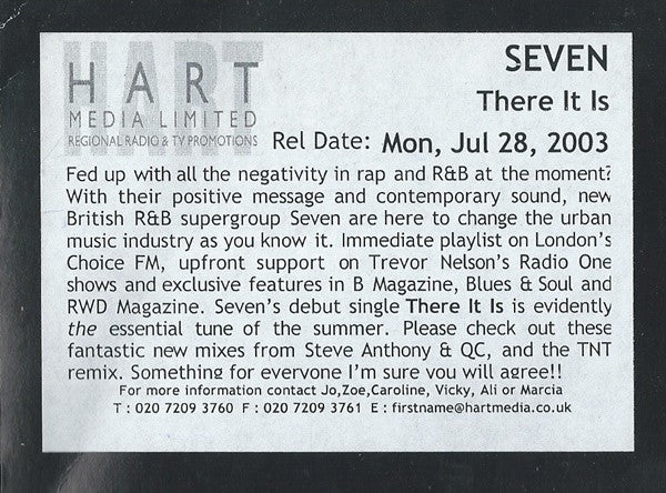 Seven (15) : There It Is (12", Promo)