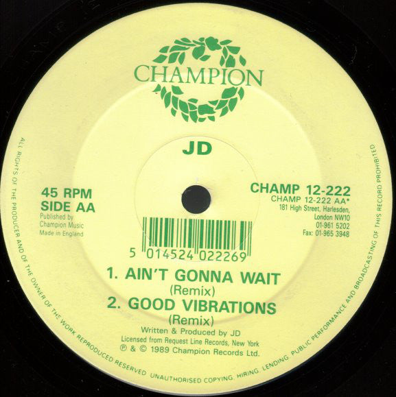J.D. (4) : Good Vibrations (12")