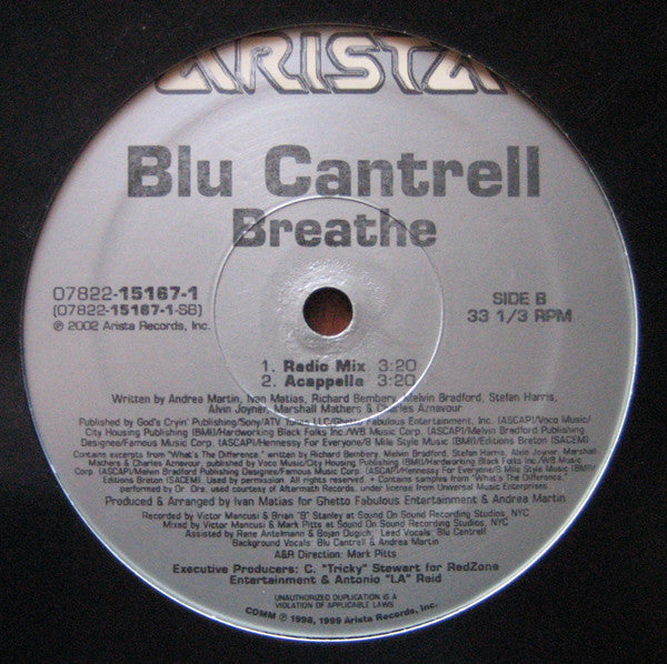 Blu Cantrell : Breathe (12", Single)