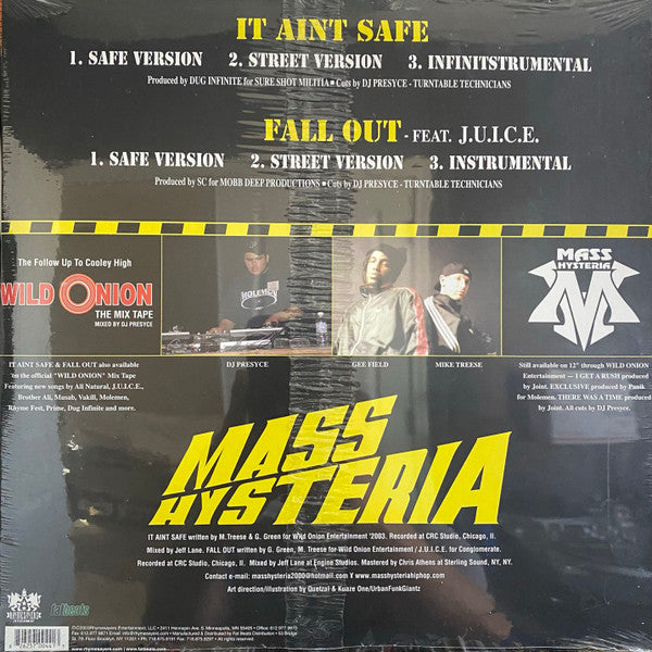 Mass Hysteria (3) : It Aint Safe / Fall Out  (12")