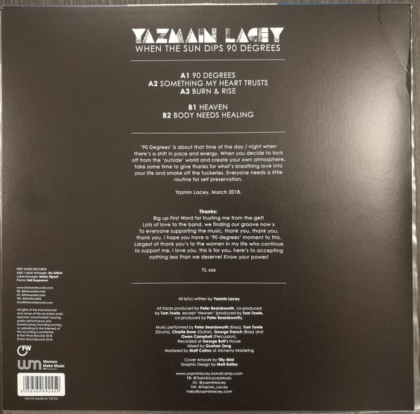 Yazmin Lacey : When The Sun Dips 90 Degrees (12", EP)