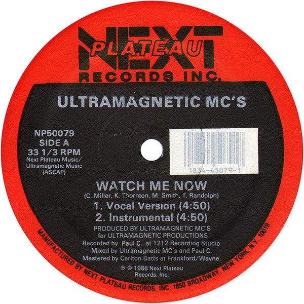 Ultramagnetic MC's : Watch Me Now / Feelin' It (12")