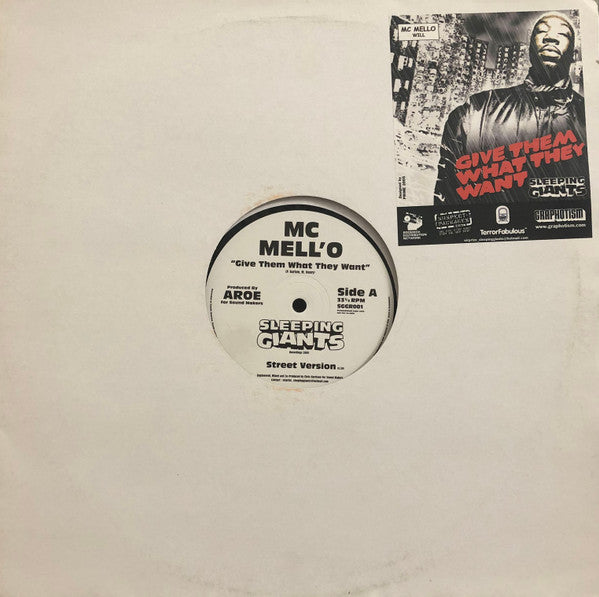 MC Mell'O' : Give Them What They Want (12", Promo)