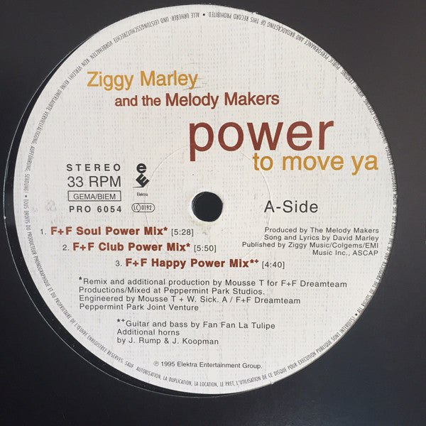 Ziggy Marley And The Melody Makers : Power To Move Ya (12", Promo)