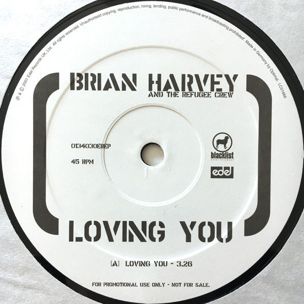 Brian Harvey And The Refugee Crew : Loving You (12", S/Sided, Promo)