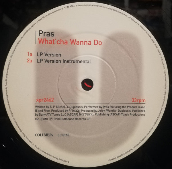 Pras Michel : What'cha Wanna Do (12", Promo)
