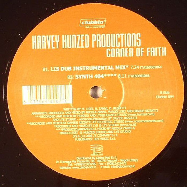 Harvey Hunzed Production : Corner Of Faith (12")