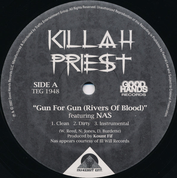 Killah Priest : Gun For Gun (Rivers Of Blood) / Happy (12")