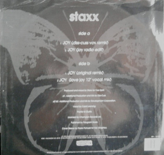 Staxx : Joy (Diss-Cuss Remix) (12")