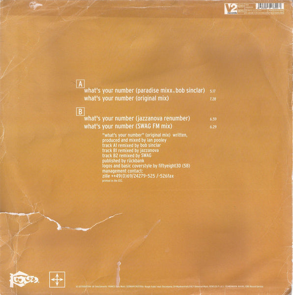 Ian Pooley : What's Your Number (12")