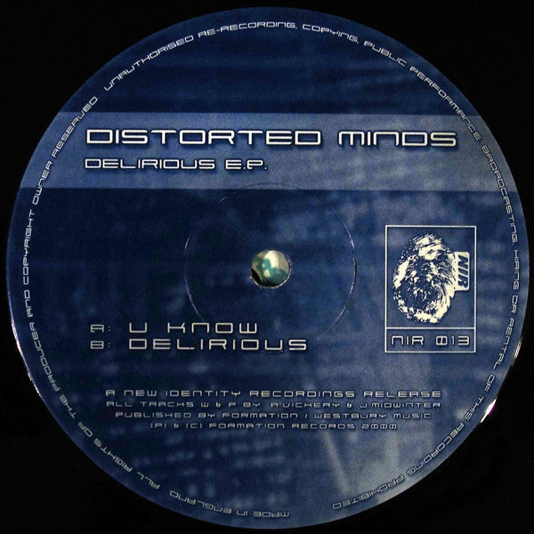 Distorted Minds : Delerious E.P. (2x12", EP)