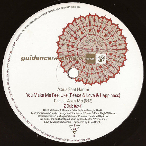 A:xus Feat. Naomi N' Sembi : You Make Me Feel Like (Peace & Love & Happiness) (2x12")