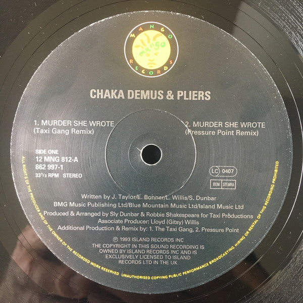 Chaka Demus & Pliers : Murder She Wrote (12")