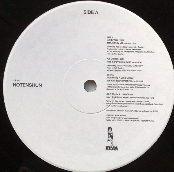 Notenshun* : Lyrical Flight / Move A Little Closer (12")