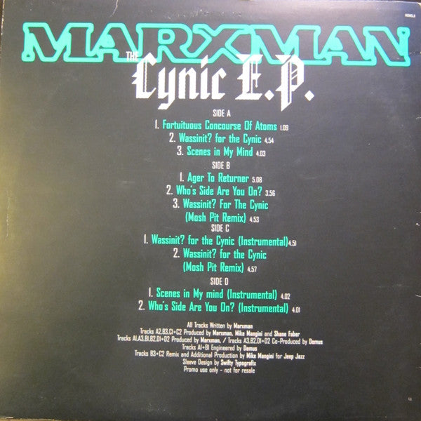 Marxman : The Cynic E.P. (2x12", EP, Promo)