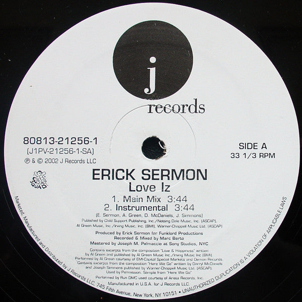 Erick Sermon : Love Iz (12")