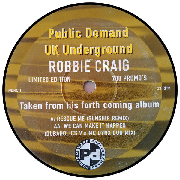 Robbie Craig : Rescue Me / We Can Make It Happen (12", Ltd, Promo)