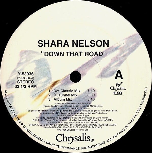 Shara Nelson : Down That Road (12")