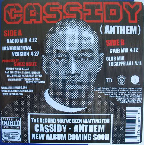 Cassidy (3) : Anthem (12")