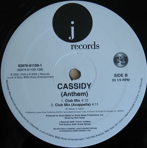 Cassidy (3) : Anthem (12")