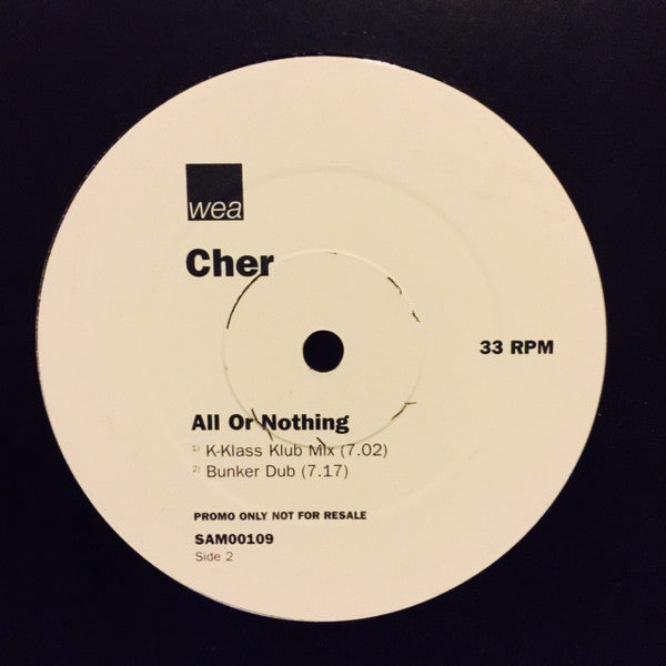 Cher : All Or Nothing (12", Promo)