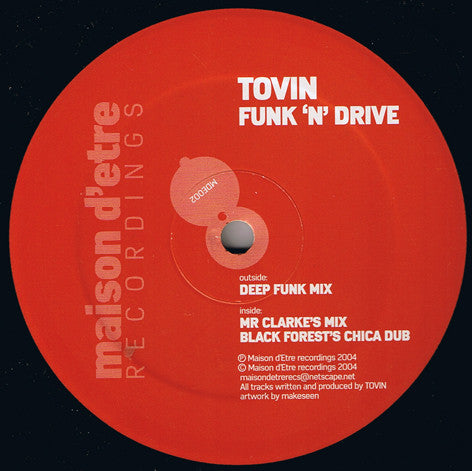 Tovin : Funk 'N' Drive (12")