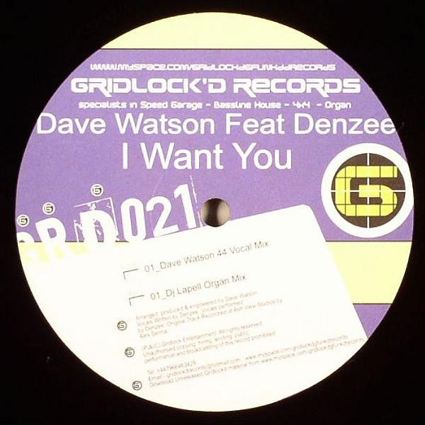 Dave Watson (2) Feat. Denzee : I Want You (12")