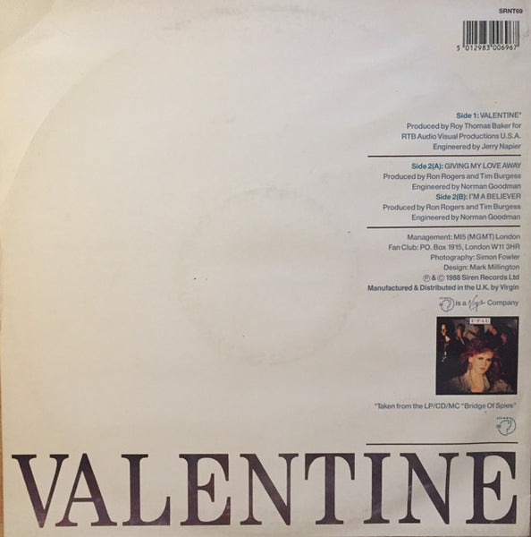 T'Pau : Valentine (12", Single)