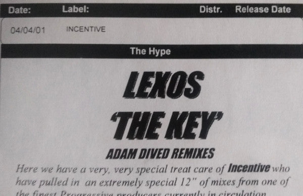 Lexos : The Key (12", Promo, TP, W/Lbl, Sti)