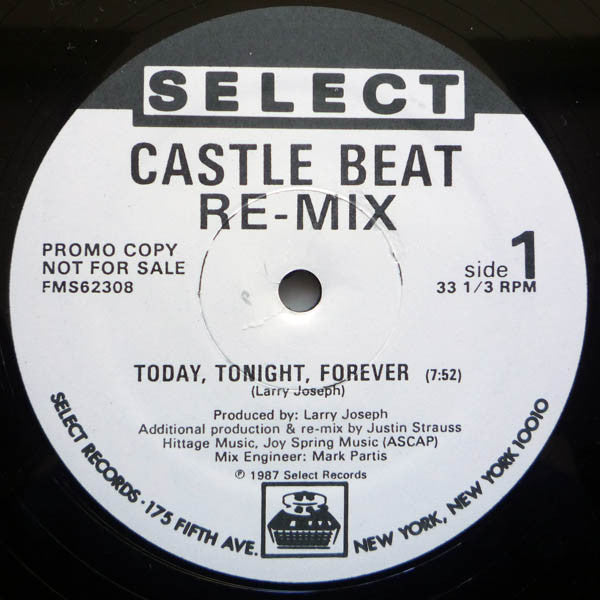 Castle Beat : Today, Tonight, Forever (Re-mix) (12", Single, Promo)