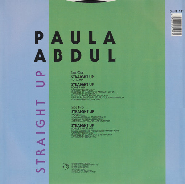 Paula Abdul : Straight Up (12", Single)