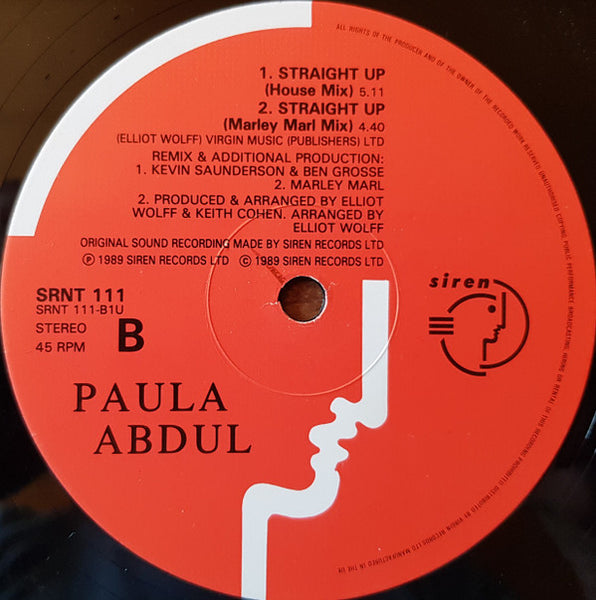 Paula Abdul : Straight Up (12", Single)