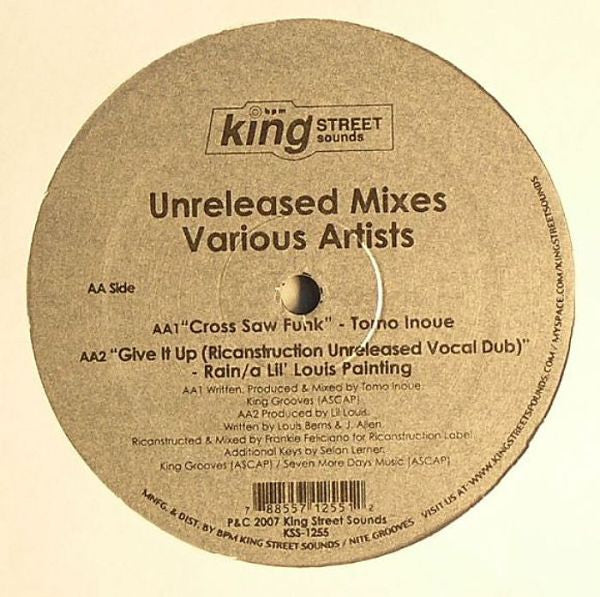 Various : Unreleased Mixes Vol 1 (12")
