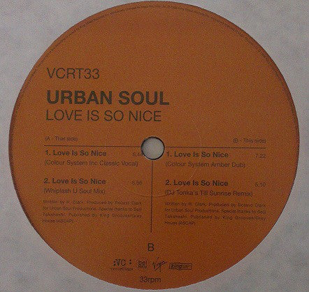 Urban Soul : Love Is So Nice (12")