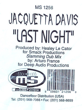 Jacquetta Davis : Last Night (12", W/Lbl)