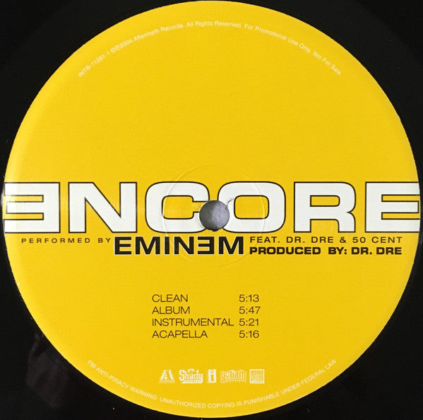 Eminem Feat. Dr. Dre & 50 Cent : Encore (12", Promo)