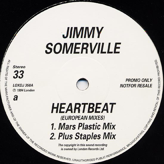 Jimmy Somerville : Heartbeat (European Mixes) (12", Promo)