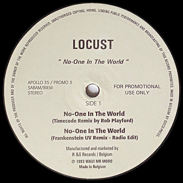 Locust : No-One In The World (12", Promo)
