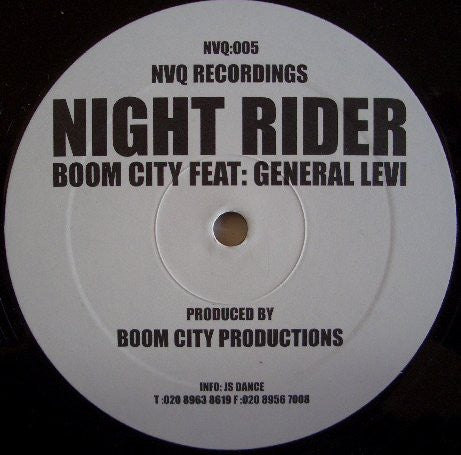 Boom City Productions Feat: General Levy : Night Rider (12", W/Lbl, Sti)