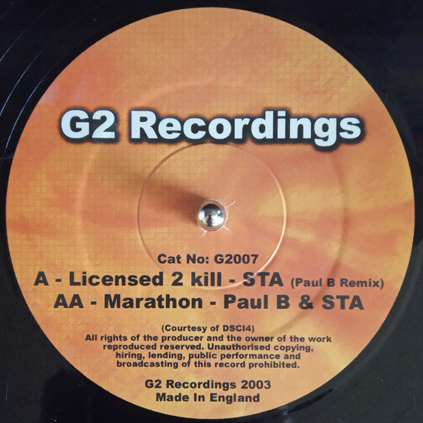 Sta / Sta & Paul B : Licensed To Kill (Paul B Remix) / Marathon (12")