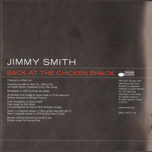 The Incredible Jimmy Smith* : Back At The Chicken Shack (CD, Album, RE, RM)