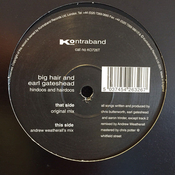 Big Hair And Earl Gateshead : Hindoos And Hairdoos (12")