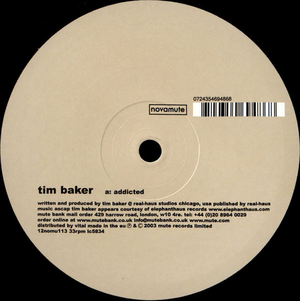 Tim Baker : Addicted / Thief In The Night (12")