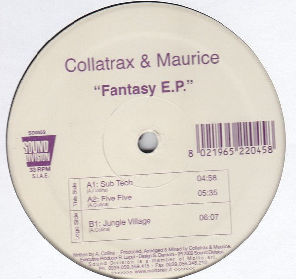 Collatrax & Dee Jay Maurice : Fantasy E.P. (12", EP)