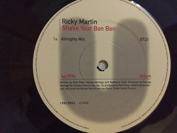 Ricky Martin : Shake Your Bon-Bon (12", Promo)