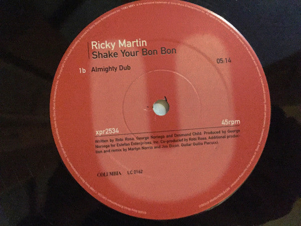 Ricky Martin : Shake Your Bon-Bon (12", Promo)