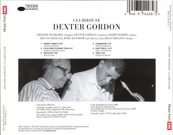 Dexter Gordon : Clubhouse (CD, Album, RE, RM)