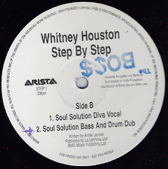 Whitney Houston : Step By Step (12", Promo)