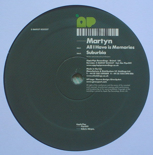 Martyn : All I Have Is Memories / Suburbia (12")