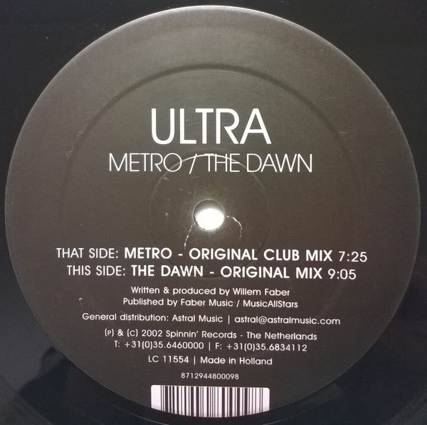 Ultra* : Metro / The Dawn (12")